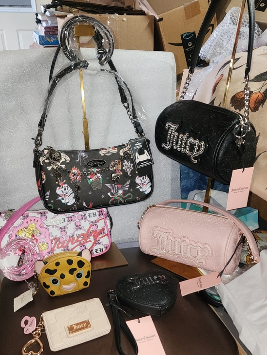 Juicy, Relic, Ed Hardy Handbags - Sellers Bundle Of 7 Bags All NWT, 4 Juicy Couture, 2 Ed Hardy & Leopard Relic